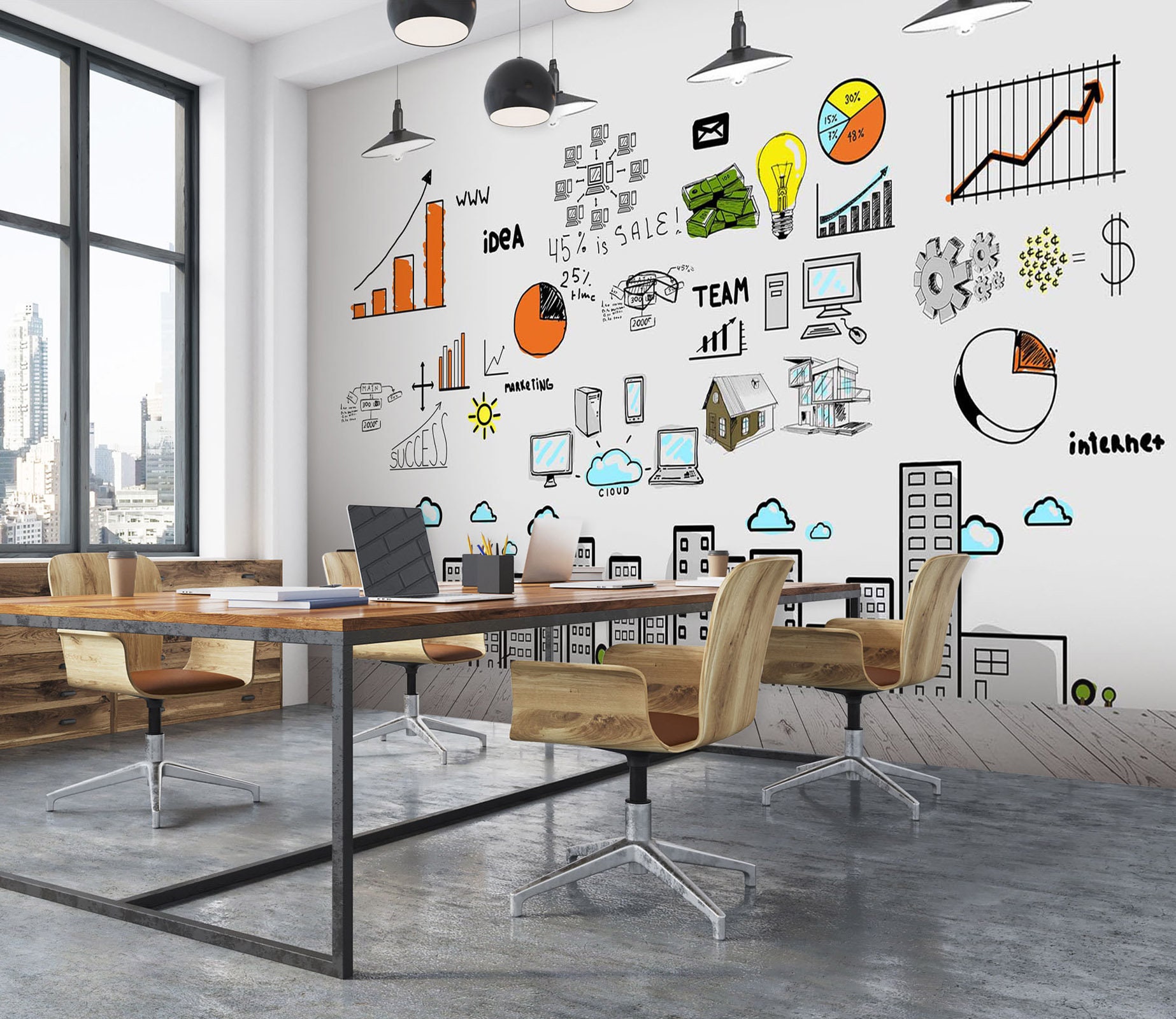 Office wallpaper installation Chicago commercial